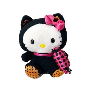 Y2k RARE Hello Kitty Halloween Black Cat beanie baby plush